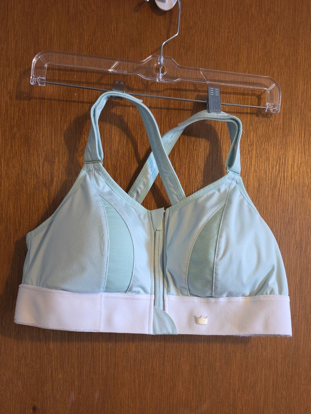 SHEFIT Mint Front-Zip Sports Bra with Adjustable Crisscross Straps